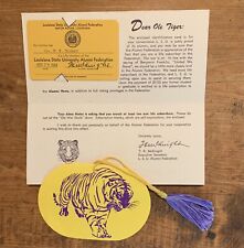 Vintage LSU Alumni Federation Life Member Card 1943 Ole War Skule Tiger Tassle picture