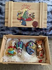 An Enchanted Christmas Polonaise Glass Ornament Set In Crate NOS-Rare picture