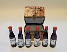 Peint Main Limoges Trinket - Wine Case With Removable Wine Bottles   picture