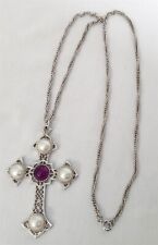 Vintage Sarah Coventry Cross Pendant Necklace picture