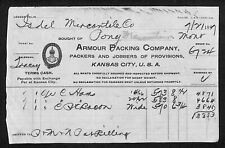 Kansas City Armour Packing 1897 Billhead Ham Bacon Isdel Mercantile Pony, MT picture