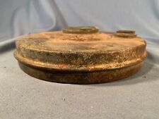 Victorian Metal Flat style Oil Lamp Font with oil cap c1900s  8 inches wide picture