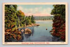 Postcard Greetings from Betterton Maryland MD, Vintage Linen M9 picture