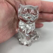 Lenox Cat Figurine Full Lead Crystal Clear Germany Sitting Bow Neck Tie Ribbon picture