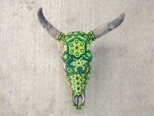 Hand Beaded Mexican Folk Art Authentic Bull Skull, Jose Manuel Ramirez. PP3769 picture