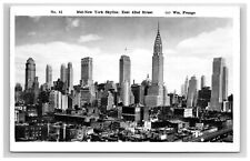 RPPC Postcard Real Photo New York Skyline Aerial Wm Frange E 42nd Street VTG USA picture