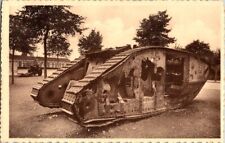 WW1 WWI Belgian Army Military Photograph Photo Postcard Destroyed Tank Ypres picture