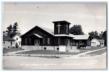 Roscommon Michigan MI Postcard RPPC Photo St. Michaels Church 1960 Vintage picture
