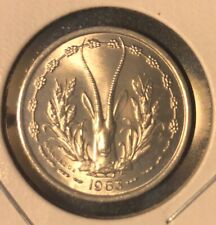 1963 West African States 1 Franc UNCIRCULATED Aluminum Coin-23MM-KM#3.1 picture