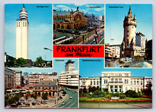 Vintage Postcard Frankfurt am Main Henninger Turm Hauptbahnhof picture