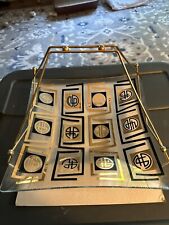 Vintage Mid-Century Modern Geometric Square Dish 1960’s W/ Removable Handle picture