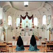 c1960s Cap-de-la-Madeleine Quebec Chapel Jesus Marie Church Interior Nun PC A232 picture