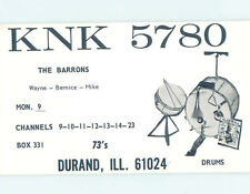 Pre-1980 RADIO CARD - Durand - Near Davis & Harrison & Rock City IL 6/7 AH0960 picture