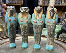 RARE ANCIENT EGYPTIAN ANTIQUES 4 Statues for God Khnum, Apep, Horus & Sekhmet BC picture
