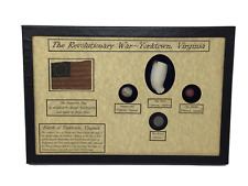 Revolutionary War Bullet, Button, Clay Pipe & Marble in Display Case with COA picture
