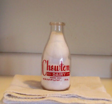 Chewton Dairy,  Wampum, Pa.  Red ACL Qt. Milk Bottle, Abe Lincoln picture