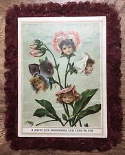 Antique Handmade New Year’s Card, Double Sided w/ Ruffles, Hail New Year, Joy picture