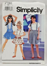 1992 Simplicity Sewing Pattern 7780 Girls Top Suspender & Split Skirt 12-14 6392 picture