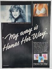 1988 Hanes Satin Lace Bras Underwear Sexy Vintage Print Ad Man Cave Poster 80's picture
