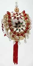 Christmas Ornament Atomic Handmade Sequin Beaded Push Pin Vintage Holiday Decor picture