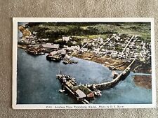 Vintage Unposted Postcard-C115 Airplane View, Petersburg, AK, Photo by U.S. Navy picture