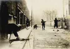 1932 Original Japanese Navy Military Battle Photo Street Fighting Shanghai picture