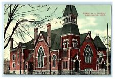 c1910's Grace M.E Church Burlington Iowa IA Unposted Antique Postcard picture