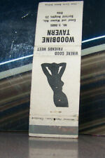 Vintage Matchbook Cover H4 Woodbine Tavern Ohio Lovely Pin Up Silhouette Lady picture