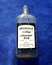 BROOKVILLE STRAIGHT RUM Bottle One Pint Label, American Liquor Co, Boston, MA picture