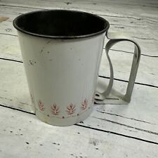 VINTAGE KITCHEN 1940-50S ANDROCK  FLOUR SIFTER MADE IN U.S.A. RED/CORAL WHEAT picture