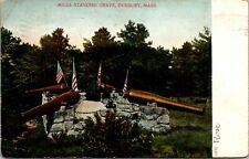 Postcard MA Massachusetts Duxbury Mass Miles Standish Grave Cannons POSTED 1908 picture