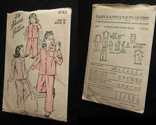 TRUE VTG Advance 4183 Vintage 1940s Sewing pajama Pattern Girls 10 28 breast picture