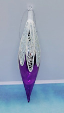 Kurt Adler Purple Mirror Glass Teardrop Elongated Finial Christmas Ornament 10