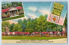 Harrisburg Pennsylvania PA Postcard Woodlands Superior Tourist Court 1953 picture