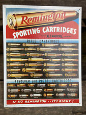 Remington Sporting Cartridges bullet board TIN SIGN metal poster ammo chart hunt picture