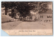 1907 North Main Street Orange Massachusetts MA, Tree-lined Houses Scene Postcard picture