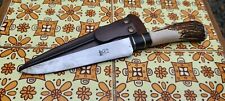Antique French gaucho knife AB.  buffalo and deer horn. Carbon steel. picture