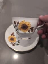 Rosina China Queens Sunflower Flowers teacup and saucer set picture