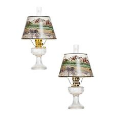 Aladdin Lincoln Drape Indoor Oil Lamp, Clear Glass and Rocky Mountain High Shade picture