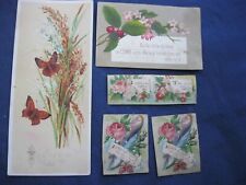 5 Victorian Trade Cards RELIGIOUS CHRISTIAN Bible Verses Mark Psalms  J7 picture