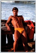 Postcard Hot Bodz Male Model in Yellow Banana Hammock Swimsuit Gay Interest picture