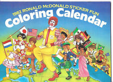 Vintage McDonald's 1982 COLORING CALENDAR with STICKERS picture