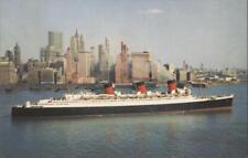 Steamer Cunard R.M.S. Queen Mary-81,237 Tons Chrome Postcard Vintage Post Card picture