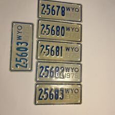 Lot Of 6 1975 Wyoming Motorcycle License Plates. Vintage picture
