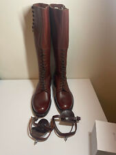 OBSOLETE VINTAGE RCMP Royal Canadian Mounted Police Boots - size 9.5 + SPURS  picture