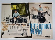 JEFF PORCARO of TOTO - PEARL DRUMS - 2 PAGE - 11 x 16 - 1985 Print Advertisement picture