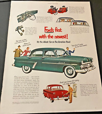 1952 Ford Features - Vintage Original Color Print Ad / Garage Wall Art - CLEAN picture