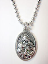 St Saint Ann Anne medal necklace stainless steel ball chain picture