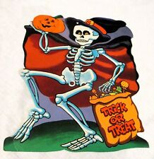 Vintage Halloween Die Cut Decoration Skeleton Trick or Treat JOL Hanging Mobile picture