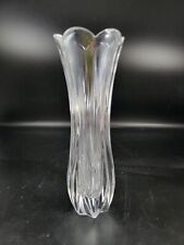 Lenox Fine Clear Crystal Vase 9” Tall Scallop Edge Germany picture
